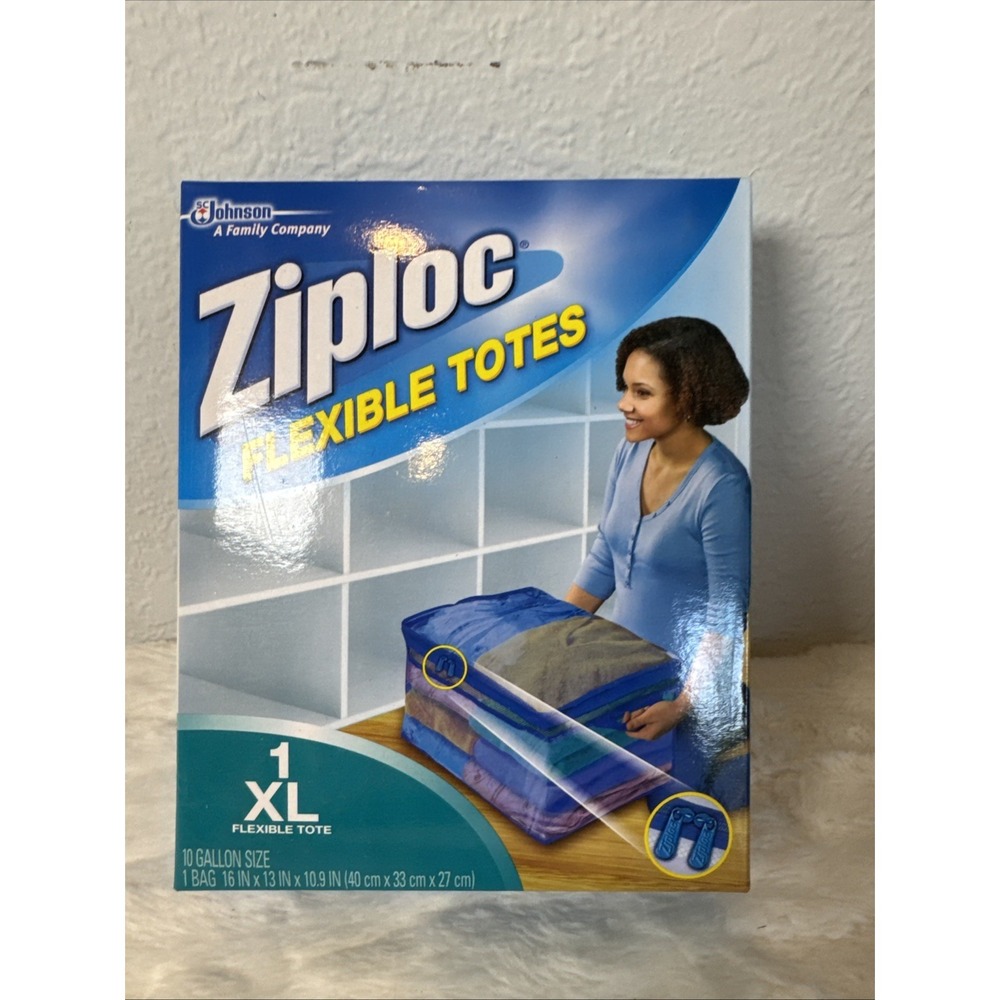 Ziploc XL X-Large Flexible Storage Tote 10 Gallon Clear Plastic Sealed